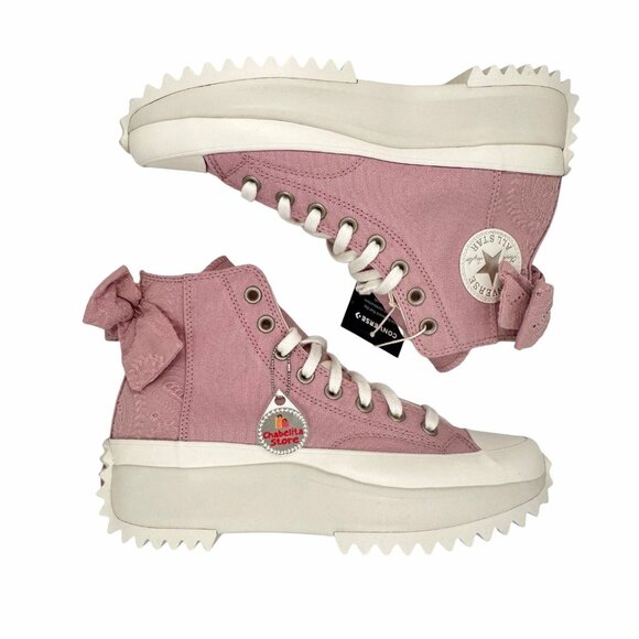 ✨Converse Women Shoes 10.5 Run Star Hike Hi Dusty Pink Embroidered Bow A09781C✨ - Picture 2 of 12